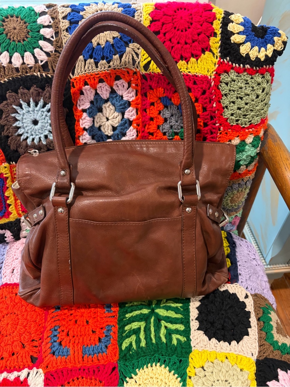 Nordstrom Chestnut Brown Leather Shoulder Bag